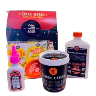 kit 1compostom por: shampoo dream -250ml,mascara dream -200ml,bendita Ghee hidratação -50ml.1 mini espelho lola